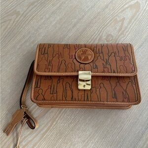 IL Giramondo People Satchel Cognac Brown Crossbody Purse Shoulder Handbag